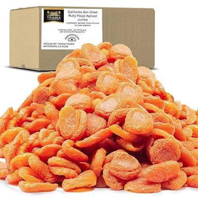 Traina Home Grown CA Sun Dried Ruby Royal Apricots, Jumbo-Dried Fruit,Bulk (5 lbs)