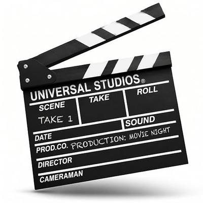 BIGOTTERS Movie Film Clap Board, Hollywood Clapper Board Wooden Film Directors Clapboard Photography Props for Movie Theme Party Decorations Night Party Accessory with Black & White, 12"x11"