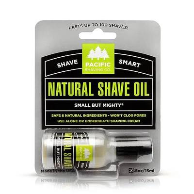 Pacific Shaving Company Natural Shaving Oil - Helps Eliminate Nicks, & Razor Burn, Soothes & Moisturizes Skin, Reduces Irritation with Safe, Made in USA (0.5 Oz)