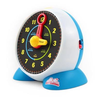 BEST LEARNING Talking Learning Clock - Kids Learn to Tell Time, Ages 3-6 | Talking teaching clock with quiz and night light; birthday gift for preschool boys and girls learning to tell time
