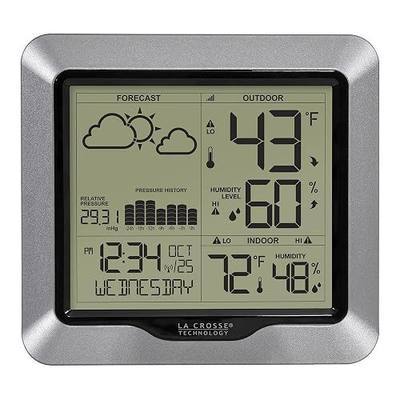 308-1417 Wireless Barometric Pressure Weather Station with WWVB Time, 330ft | Advanced Forecast