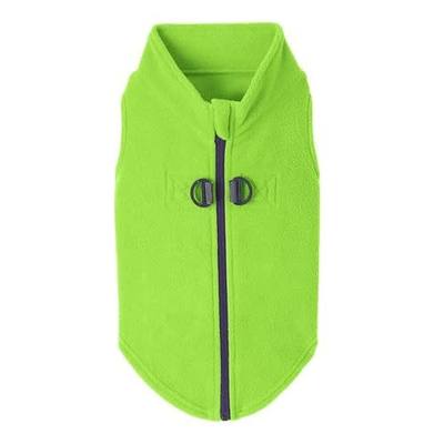 Gooby Zip Up Fleece Dog Sweater - Lime, Small - Warm Pullover Fleece Step-in Dog Jacket with Dual D Ring Leash for Small to Medium Dogs
