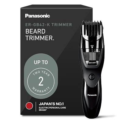 Panasonic Cordless Beard Trimmer for Men with Precision Dial, 19 Adjustable Length Settings, Rechargeable Battery, Washable, Birthday Gifts for Men, ER-GB42-K (Black)