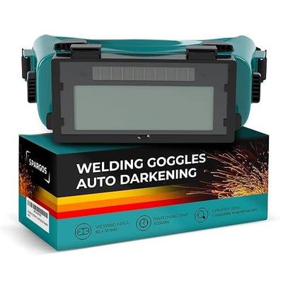 Welding Goggles Auto Darkening Flip Up, Solar Powered Welding Glasses for MIG TIG Arc Gas Torch Cutting, DIN 8-12 Shade