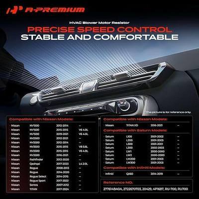 A-Premium Blower Motor Resistor Compatible with Nissan & Infiniti Models | for Rogue, Pathfinder, Sentra, TITAN, Rogue Sport, TITAN XD, Maxima, Rogue Select, NV2500, NV3500, QX60, QX40