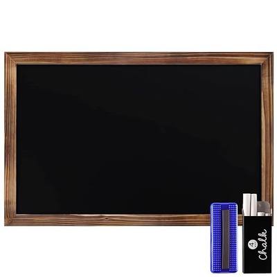HBCY Creations 11" X 17" Torched Brown Solid Wood Frame Wall Chalkboard, Magnetic Surface, Home Décor, Restaurant & Café Menus, Blackboard, Includes Chalk, Eraser & Hanging Hardware