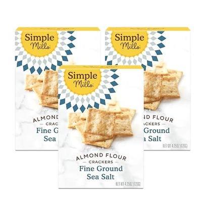 Simple Mills Almond Flour Crackers, Fine Ground Sea Salt, 4.25 oz, 3 count