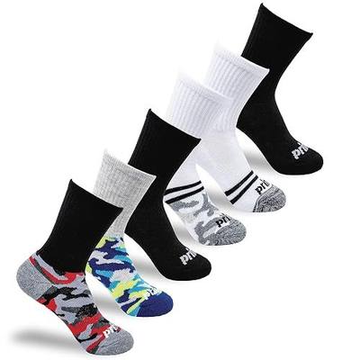 Prince Boys' Crew Length Athletic Socks with Cushion for Active Kids (6 Pair Pack)
