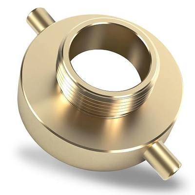 Happy Tree 2-1/2" NST (NH) Female x 1-1/2" NST (NH) Male Brass Fire Hydrant Adapter with Pin Lug Brass Fire Equipment