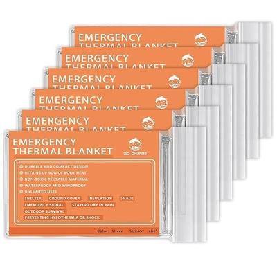 QIO CHUANG Emergency Mylar Thermal Blankets -Space Blanket Survival kit Camping Blanket (Pack of 6). Perfect for Outdoors, Hiking, Survival, Bug Out Bag ,Marathons or First Aid