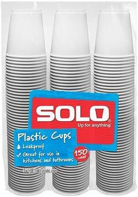 SOLO Cup Plastic Bath Refill Cups, White, 3 Ounce, 600 Count, 150 Count (Pack of 4)
