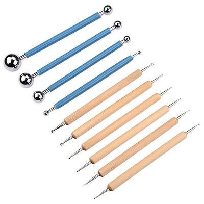 Meuxan 10 Piece Dotting Tools Ball Styluses for Rock Painting, Pottery Clay Modeling Embossing Art