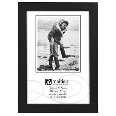 Malden International Designs Black Concept Wood Picture Frame, 3.5x5, Black