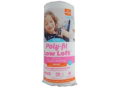 Fairfield L7218 Poly-Fil Low-Loft Poly-Fil® Low Loft® 100% Bonded Polyester Batting - 72" x 90", White, Twin Size