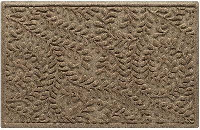 WaterHog Boxwood Front Door Mat Indoor Outdoor Entrance, All-Weather Mats | Heavy Duty Outdoor Doormats, Non-Slip Rubber Backing, Dirt & Moisture Trapper, Low Profile, Made in USA, 23"x36", Camel