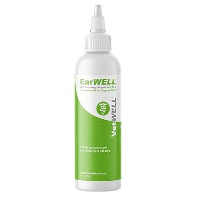 VetWELL Ear Cleaner for Dogs and Cats - Cucumber Melon - 8 oz | Otic Ear Solution for Pets to Help Manage Odor and Reduce Wax Build Up