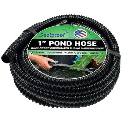 Sealproof 1" Dia. Corrugated Pond Tubing 1-Inch ID, 20 FT Length, Black PVC Kinkproof Strong Flex Tubing Made in USA