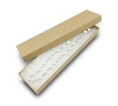 TheDisplayGuys - 25-Pack #82 Kraft Paper Cardboard Gift Boxes/Jewelry Cases w. Cotton Padding & Lid - Kraft Brown - (8.0" x 2.0" x 1.0")