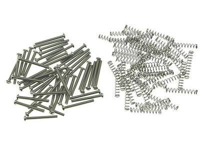 KAISH 50pcs Metric Thread Humbucker Pickup Height Screws Guitar Humbucker Pickup Screws with Springs for Epi SG Import Pickups Nickel