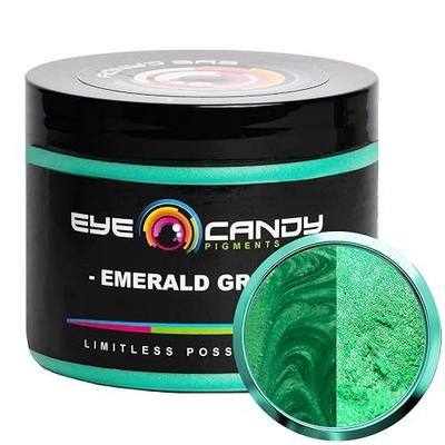 Eye Candy Pigments Premium Green Mica Powder - Emerald Green (50gr) - for Epoxy, Resin, Soap, Paint, Woodworking, Acrylic Pouring, Bath Bombs, Fishing Lures - DIY Arts and Crafts Additive