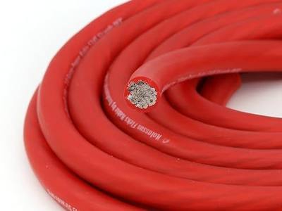 KnuKonceptz Kolossus Flex Kable OFC 0 Gauge Power Wire Copper Cable Red (10 ft) 1/0 AWG