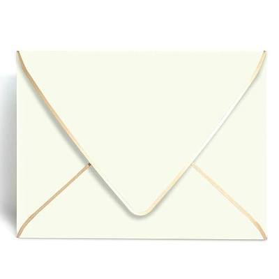 A7 Ivoy Envelopes 5 x 7 With Gold Border,- 50 Pack,For 5x7 Cards| Quick Self Seal| Perfect for Weddings, Invitations, Photos, Graduation, Baby Shower| Thick Luxury paper|5.25 x 7.25 Inches (Ivory)