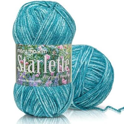 Mary Maxim Starlette, Crochet Yarn, Soft Acrylic Teal Blue Yarn for Afghans, Blankets, Clothing and More, 180 Yards, Teal Heather - 1 Skein