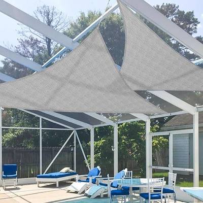 E&K Sunrise 8' x 8' x 11' Sun Shade Sail Right Triangle Canopy Shade Cover UV Block for Patio Backyard Garden Outdoor (Light Gray)