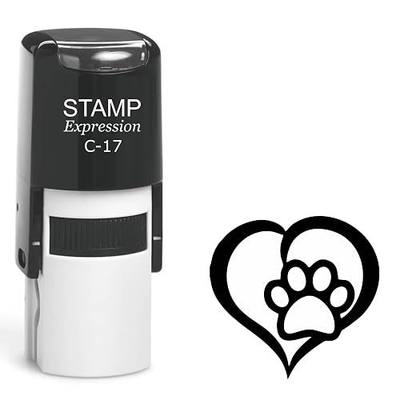 StampExpression - Paw Print Dog Lover Self Inking Rubber Stamp - Black Ink (A-6314)