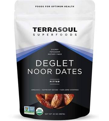 Terrasoul Superfoods Organic Deglet Dates, 2 Lbs - Pitted | Fresh | Natural Sweetener