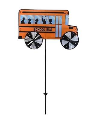 In the Breeze 24 Inch Yellow School Bus Spinner - Wind Spinner for Your Yard and Garden,2512