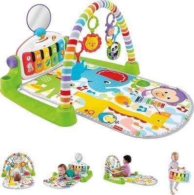 Fisher-Price Baby Playmat Deluxe Kick & Play Piano Gym, Green Musical, Learning with Developmental Activities for Newborns 0+ Months