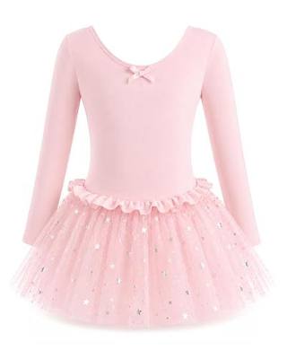 Dancina Girls Ballet Tutu Dress, Long Sleeve Princess Ballerina Outfit