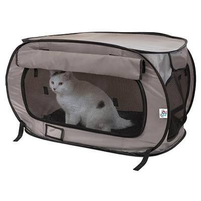 SportPet Designs Large Pop Open Kennel, Portable Cat Cage Kennel, Waterproof Pet bed, Carrier Collection