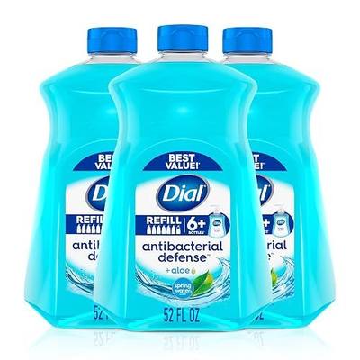 Dial Antibacterial Defense Liquid Hand Soap + Aloe, Spring Water Scent, 52 Fl Oz Hand Soap Refill (Pack of 3), Dermatologist-Tested, Gentle Formula