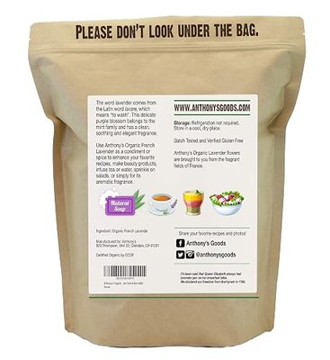 Anthony's Organic French Lavender Petals, 5 oz, Extra Grade, Dried, Gluten Free & Non GMO