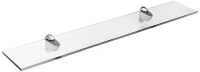 Spancraft Glass H-8x48-Brushed Steel Heron Glass Shelf, Brushed Steel, 8" x 48"