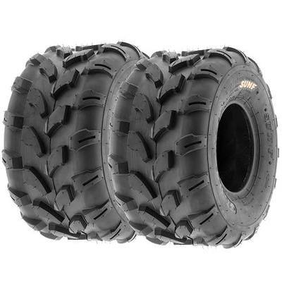 SunF Set of 2 ATV Tires 20x10.00-8, 20x10x8 Lawn Mower Off-Road Tires 6 Ply Directional Knobby Tread-A003