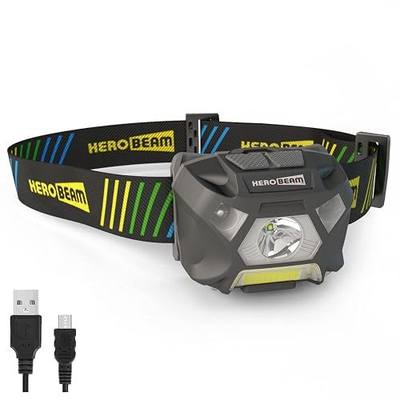 Ultimate Headlamp – USB Rechargeable Headlamp Flashlight for Running, Dog Walking, Biking, Camping, Reading, Homecrafts, Shop or DIY – Hands Free ON/Off Mode - Lightweight and Weatherproof
