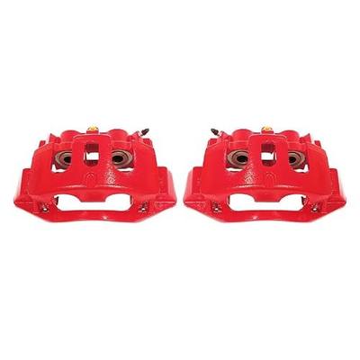 PowerStop Rear Red Powder Coated Brake Caliper Pair for Chevrolet Silverado 2500 HD 2011-19 |Silverado 3500 HD 2011-19 |Suburban 3500 HD 2016-19 - High-Temp Brake Caliper Upgrade, S5306