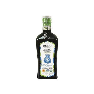 Bono Organic Sicilian Extra Virgin Olive Oil Val di Mazara PDO, 16.9 Fl Oz – USDA Organic, Non-GMO, Cold Extracted, Certified Gluten Free, Clean Label Project Purity Award Winner