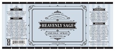 Sage Smudge Spray (8 FL OZ) Premium 100% Natural Sage, Juniper & Lavender Smudge Spray is Crystal & Reiki Infused, Energy Clearing, Purifying, Healing, Smokeless Alternative.