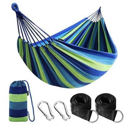 ANYOO Cotton Camping Hammock Portable with Tree Straps Holds 660lbs