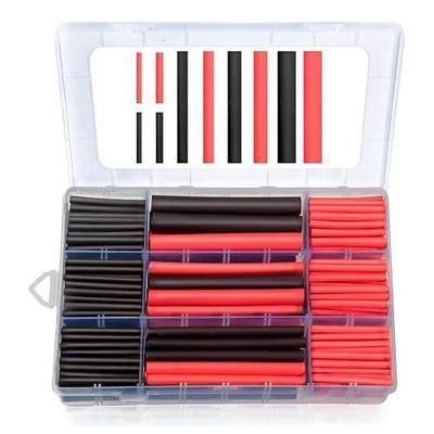 270 PCS Heat Shrink Tubing Kit - 3:1 Ratio Adhesive Lined, Marine Grade Shrink Wrap - Automotive Industrial Heat-Shrink Tubing - Black, Red