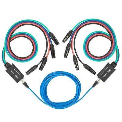 Lyxpro 4 Channel XLR Cable Snake AES and DMX – Connect 4-channle XLR to 100' Single Ethercon Cat6 Cable