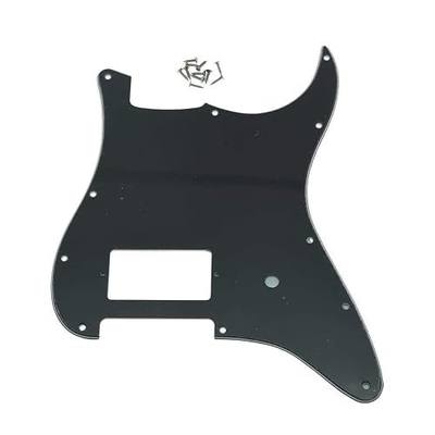 KAISH 11 Hole ST/Strat Style One Humbucker Guitar Pickguard Scratch Plate for Delonge Stratocaster/Strat Black 3 Ply