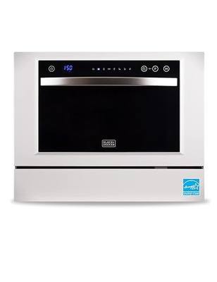 BLACK+DECKER Countertop Dishwasher, Energy Star Certified, BCD6W, White | Counter Dish Washer with 7 Wash Programs, 6-Place Setting Capacity, 24-Hour Delayed Start