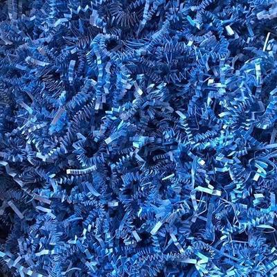 Black Cat Avenue 1 LB Blue Crinkle Cut Paper Shred Filler for Gift Wrap and Basket Filler