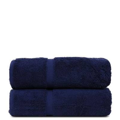 Luxury Hotel & Spa Quality, Quick Dry 100% Turkish Cotton 700 GSM, Eco Friendly Towel, for Bathroom Dobby Border Soft Bath Towel Set 27 X 54 (Navy Blue, Bath Towels - Set of 2)