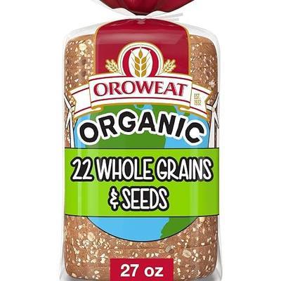 Oroweat Organic 22 Whole Grains and Seeds Organic Bread, Organic Bread Free From Artificial Colors, Flavors and Preservatives, 27 oz Loaf